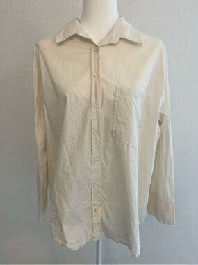 Women's Button-Down Shirt in Cream — Lightweight Everyday Top